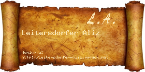 Leitersdorfer Aliz névjegykártya